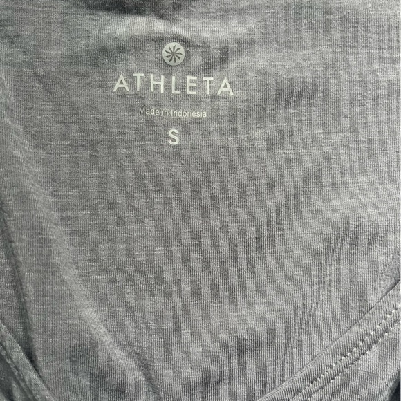 Athleta Gray Sleeveless Twist Front A Line Knee Length Sporty Sundress Size S - Picture 2 of 5